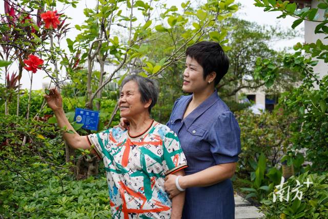 工作之余，刘丽兰陪母亲到公园散心。 南方+ 许舒智 拍摄